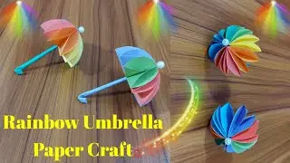 how to make paper umbrella / easy paper crafts for kids