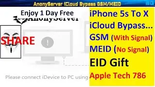 iPhone 5s To X GSM (with signal) & MEID (no signal) iCloud Bypass Free EID GIFT Apple Tech 786