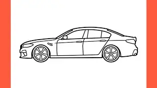 How to draw a BMW M5 F90 CS 2021 / drawing bmw m5 competition 2022 car