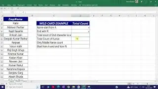 Excel Countif with wildcard (*) character | Count using wildcard character #exceltricks #exceltips