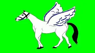Horse green screen video | Flying horse racing green screen cartoon | green screen animation | green