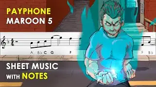 Payphone - Maroon 5 | Sheet Music with Easy Notes for Recorder, Violin Beginners Tutorial