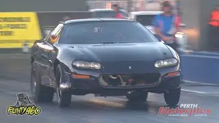 BOOSTED 408 CUBE Z28 CAMARO RUNNING LOW 8'S BEFORE DAMAGING A BREATHER HOSE AT HALF TRACK!!