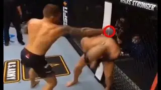Conor Mcgregor showing superior head movement against Dustin Poirier at UFC 257