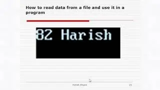 How to  Write and Read data in/from a file Using File Handling in C++ By Harish Khyani Sir