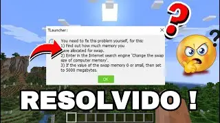 Como Resolver Bug do TLaucher/Minecraft java (Change the swap size of computer memory)
