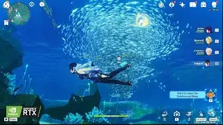 Genshin Impact Fontaine Underwater Fish Tornado in Salacia Plain [GEFORCE RTX 3060] 1080px 60hz