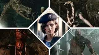 Resident Evil 1 Remake - ALL BOSSES + True Ending (Jill Story)