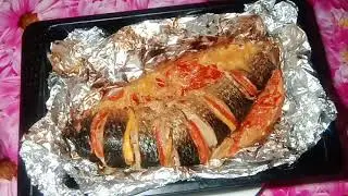 Рыба с овощами в духовке. Кефаль отличный рецепт.