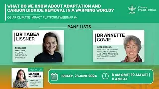 About Adaptation and Carbon Dioxide Removal in a Warming World | Climate Impact Platform Webinar #4
