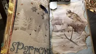 Journaling on a budget: Winter Sparrow spread