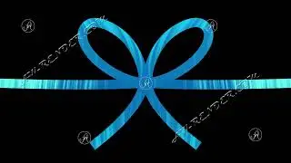 Animation of a blue bow 2 types, an element of product packaging. Elegant shiny lines.