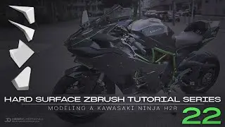 Hard Surface ZBrush Tutorial Series // Modeling A Kawasaki Ninja H2R // 22