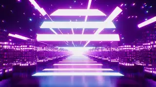 Neon Lights Retro City Background VJ Loop 1Hour
