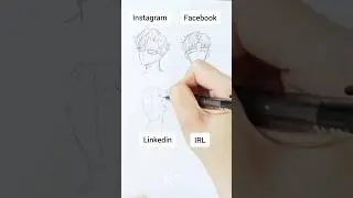How to draw anime hair - IG vs FB vs LI vs IRL #howtodrawanime #animehair #animeface