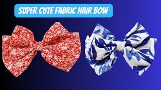 How to make fabric hair bow/ hair bow tutorial/ easy stitching