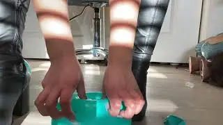 ASMR BALLOON POPPIN WITH LEATHER BOOTS AND LONG NAILS