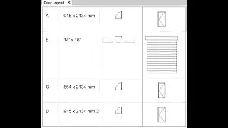 Revit Door Legend & Door Schedule, Schedule Graphics, Type & Type Mark