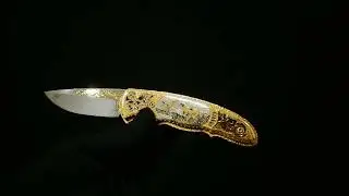 Нож складной дамасский "Охота на уток' № 3. z11088
