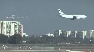 מטוס בואינג Boeing 737-758 של אל על, רישוי 4X-EKE בנחיתה בבן גוריון