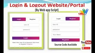 How to Make Login and Logout Website by Web App Script II create a login and registration website