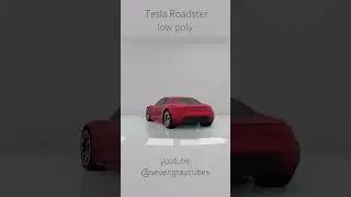 Low poly car made in Blender - Tesla roadster