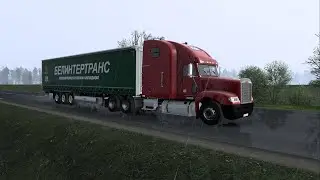 ETS2 SibirMap - from Yuruzan to Sim on a Freightliner FLD120 truck