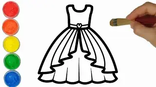 Dress Painting Drawing and Coloring for Kids