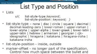 CSS 2 & 3 - 10.01 List Styles