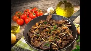 необычных способов жарки печени. Jigar qovurishni noodatiy usuli.Как приготовить печень