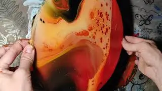 Огненный грязный стакан. Флюид арт.