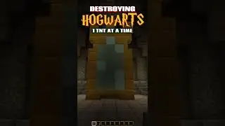 Destroying HOGWARTS 1 TNT At A Time #minecraftshorts #minecraft #minecrafthogwarts