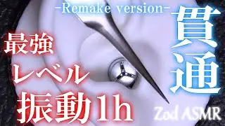 【ASMR】貫通刺激１ｈで悶絶！リメイク版最強音圧振動！！ / Pain penetrates into the brain / Tweezers / CS-10EM / No Talking