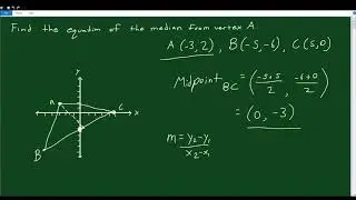 Finding the Equation of the Median from a Vertex