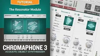 The resonator module with the Chromaphone 3 acoustic object synthesizer plug-in