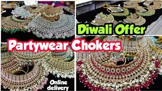 Chokers at wholesale price| latest Kundan chokers | partywear jewellery| designer jewellery sets