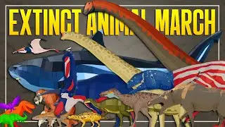 DINOSAURS and Other Prehistoric Life | LowPoly Animated Size Comparison