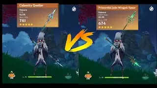 shenhe support c0 with ayaka DMG Test weapon Calamity Queller Vs primordial Jade | Genshin impact |