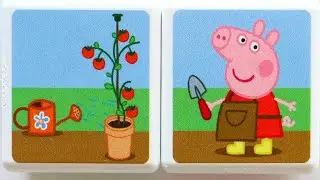 Peppa Pig Harvesting - play magnetic cubes puzzles for kids with cartoon characters peppa pig