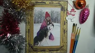 #art #artist Как нарисовать портрет (рисуем гуашью) Зимняя прогулка с хаски (2020)