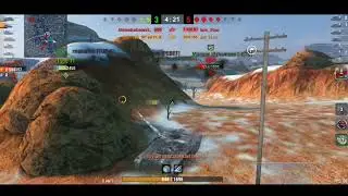 Wot blitz затащил бой на вафле 6,6к урона 5 фрагов МАСТЕР