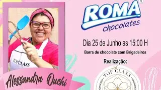 Aula com   Alessandra Ouchi @aleouchibolos  Barra de chocolate com brigadeiros