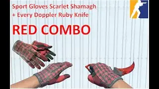 Sport Gloves Scarlet Shamagh + All Doppler Ruby Knife | RED COMBO | CS2 Showcase