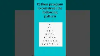 Python pattern program with alphabets 