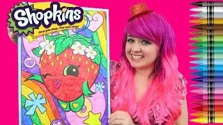 Shopkins Strawberry Kiss GIANT Coloring Page Crayola Crayons | COLORING WITH KiMMi THE CLOWN
