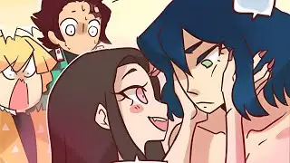 Nezuko Kisses Inosuke! ❤️💖 Demon Slayer Funny COMIC DUB Wholesome Comic Dubs #shorts
