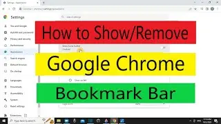 How to Show or Remove Google Chrome Bookmark Bar