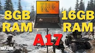 Asus Tuf A17 8GB vs 16GB RAM | 8 Games Benchmark Gameplay - Fortnite, Warzone.. FA706IU-AU174T