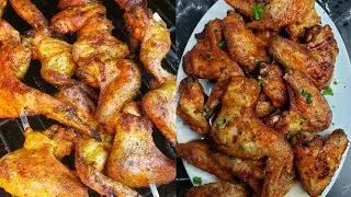 Perfect Grilled/BBQ Chicken Wings on Skewers. Crispy with BEST SEASONINGS!!