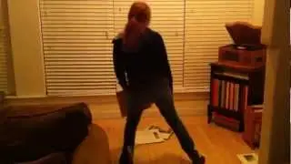 husband catches funny wife dancing
